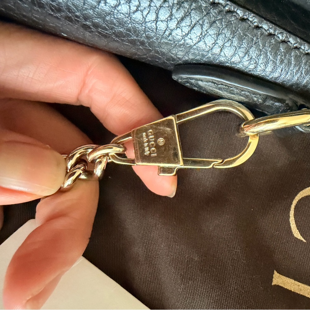 Gucci Dollar Calfskin Interlocking G Top Handle Crossbody in black - Picture 11 of 14